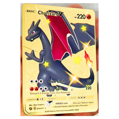 Pokemon 27 Styles New Mewtwo GX MEGA Gold Metal Card Super Game Collection Anime Cards Toys for Children Christmas Gift