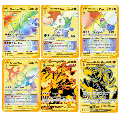 Pokemon 27 Styles New Mewtwo GX MEGA Gold Metal Card Super Game Collection Anime Cards Toys for Children Christmas Gift